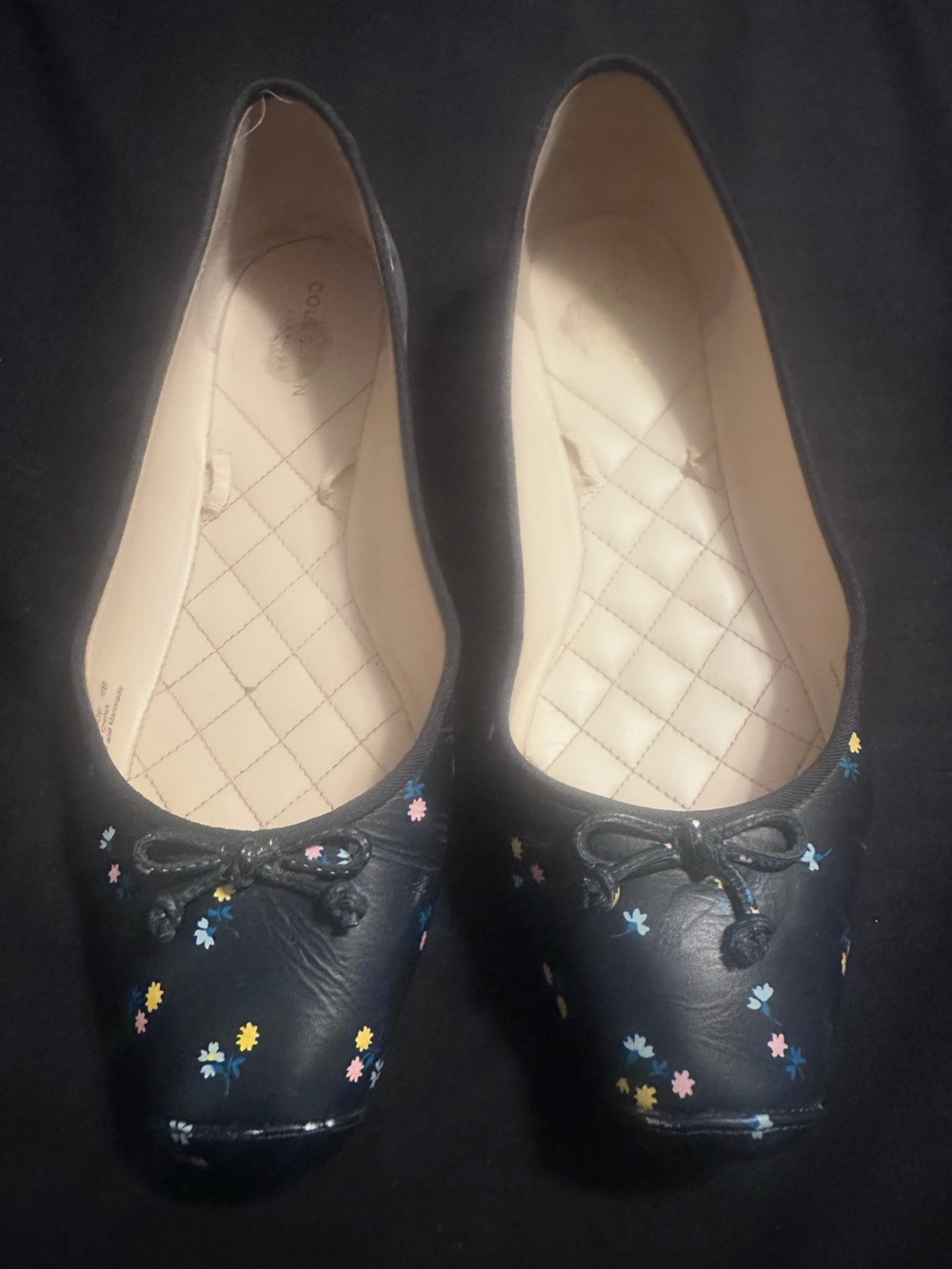 Cole Haan Navy Floral Ballet Flats
